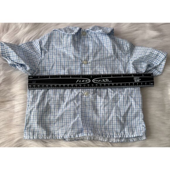 VTG Mothercare Blue & White Checked 2-Piece Baby Outfit Size 24 Mos Scottie Dogs - Picture 10 of 14